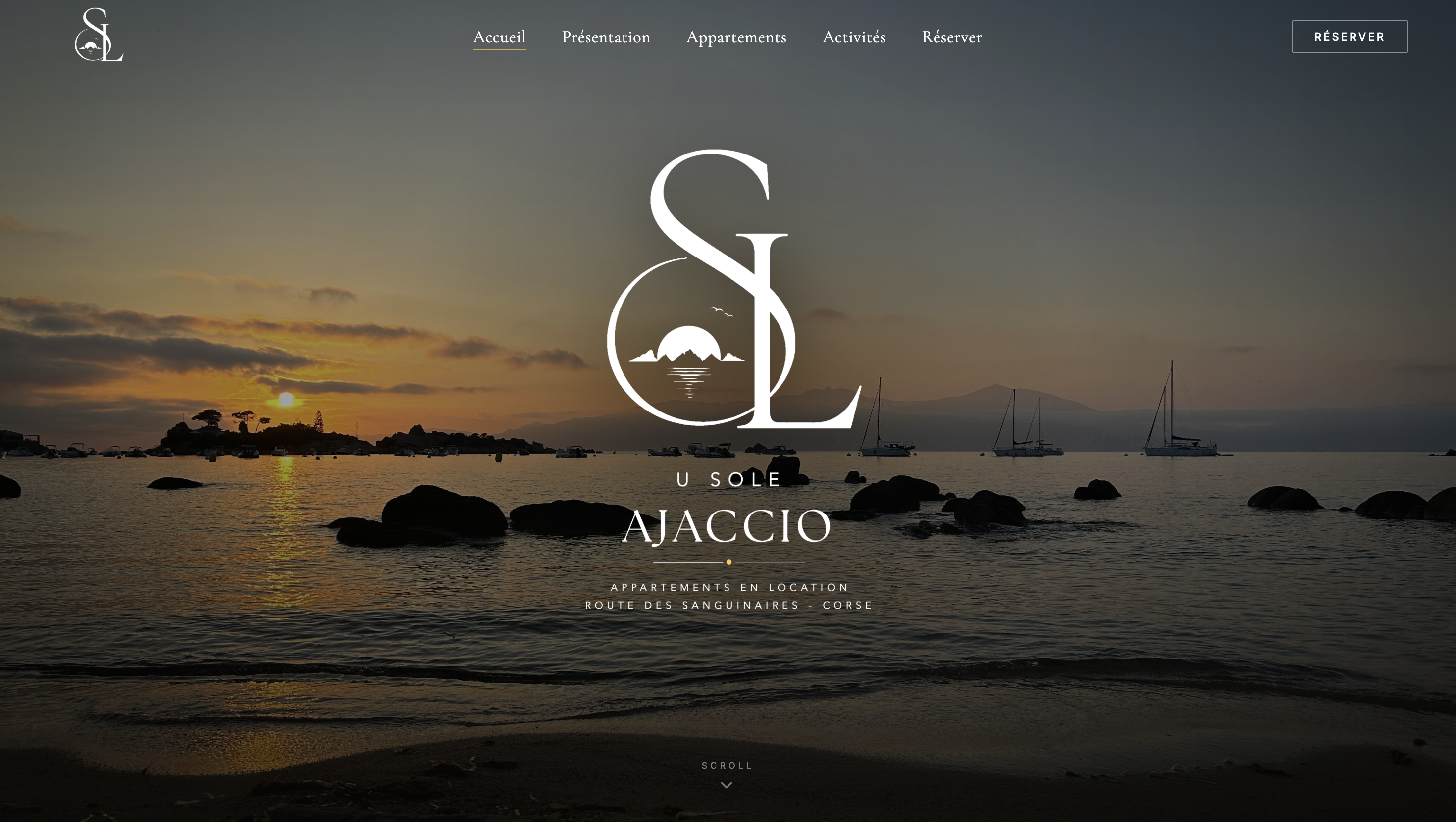 Aperçu du site U Sole di Santa Lina, location saisonnière à Ajaccio